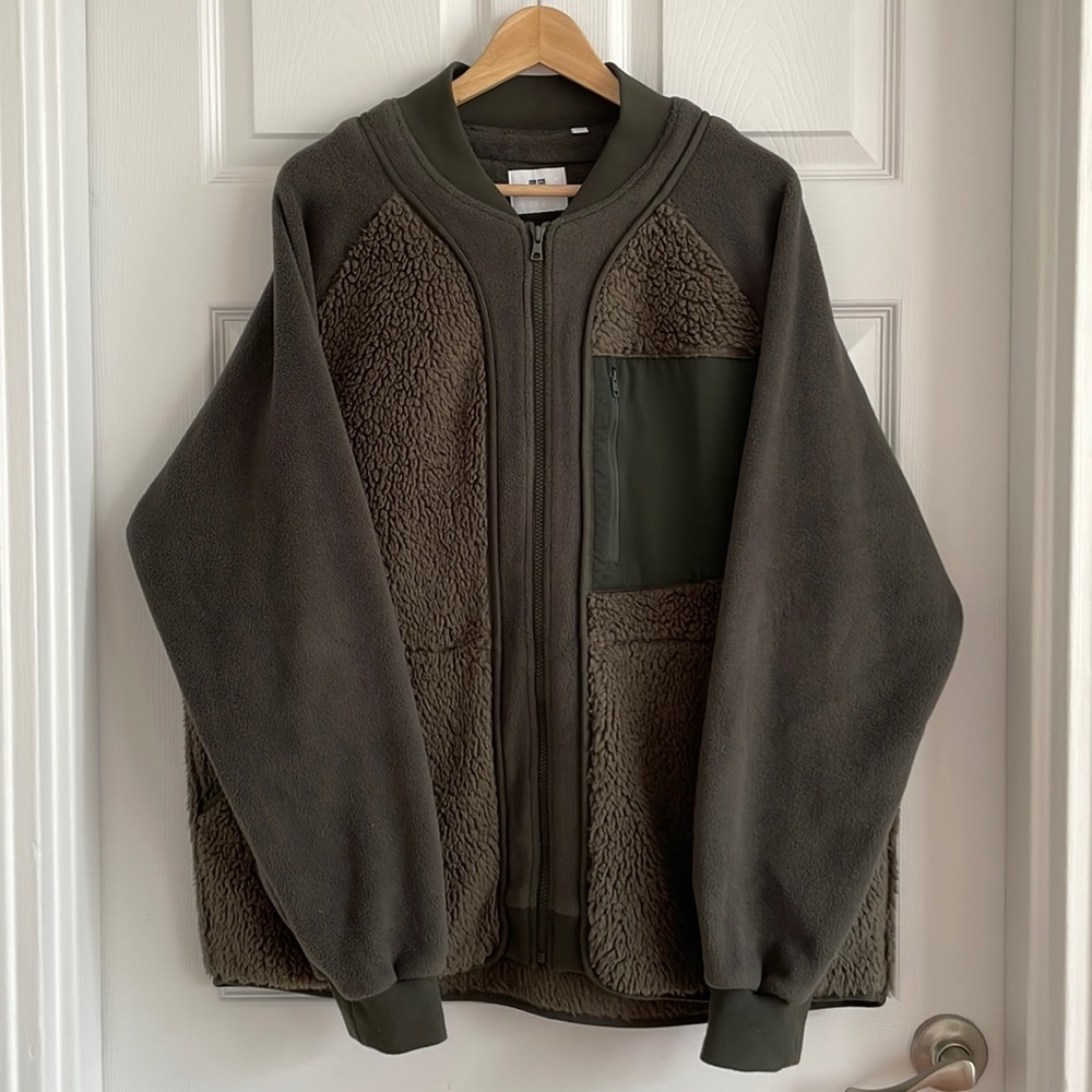 UNIQLO X WHITE MOUNTAINEERING FLEECE OVERSIZED LONG SLEEVE JACKET